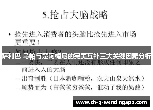 萨利巴 乌帕与楚阿梅尼的完美互补三大关键因素分析